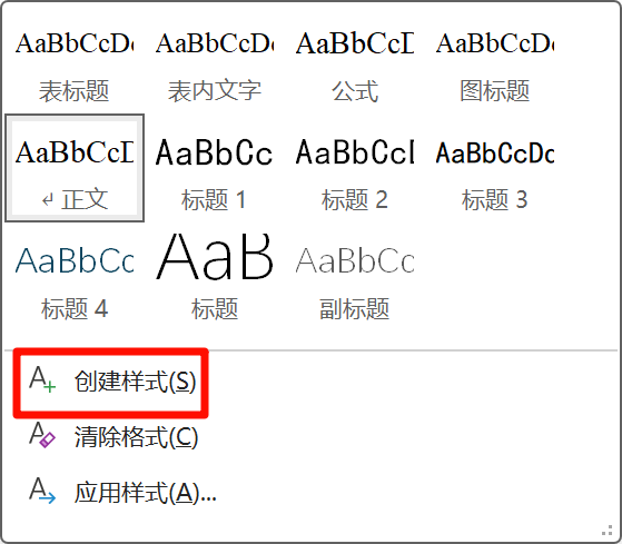 命名新样式